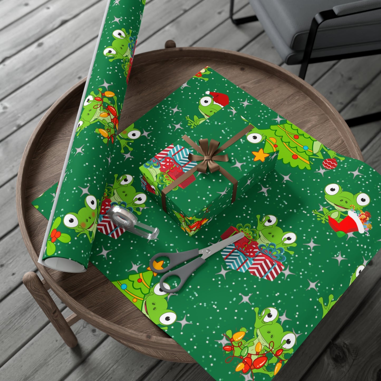 Frog Christmas Holiday Wrapping Paper