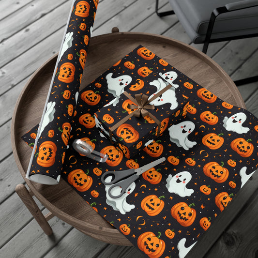Ghost Wrapping Paper Cute Halloween Wrapping Paper 6 Foot Pumpkin Wrapping Paper Roll Halloween Birthday Wrapping Paper