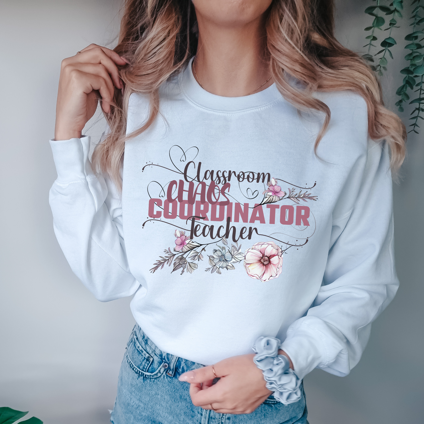 Floral Teacher Sweatshirt Gift For Her Funny Chaos Coordinator Back to School Shirt For Teachers New Teacher Gift Substitute Teacher Gift