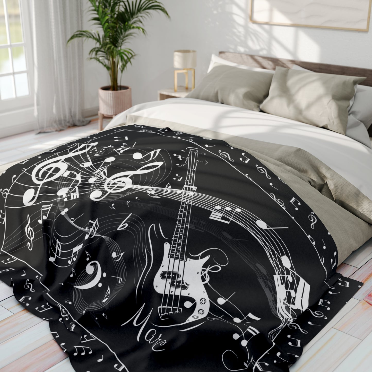 Personalized Guitar Blanket Custom Blanket Guitarist Gift