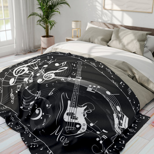Personalized Guitar Blanket Custom Blanket Guitarist Gift