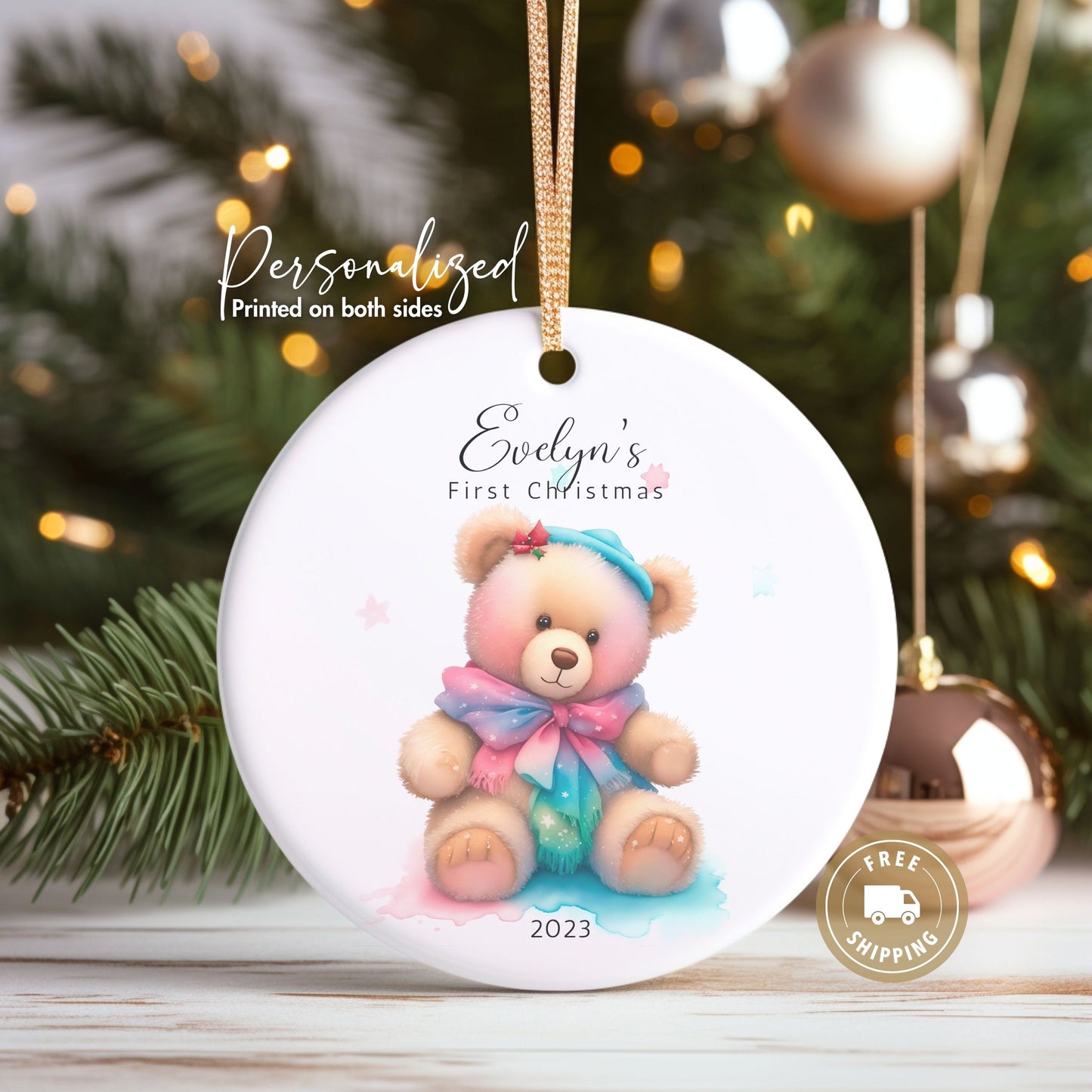 Baby First Christmas Ornament Personalized