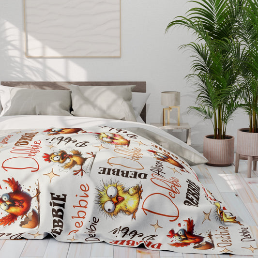 Funny Chicken Blanket Personalized Chicken Gift