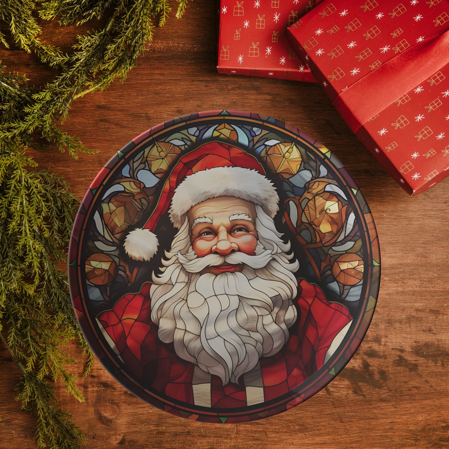 Jolly Santa Plate Christmas Dinner Plate Thermosaf Polymer Plastic Plate