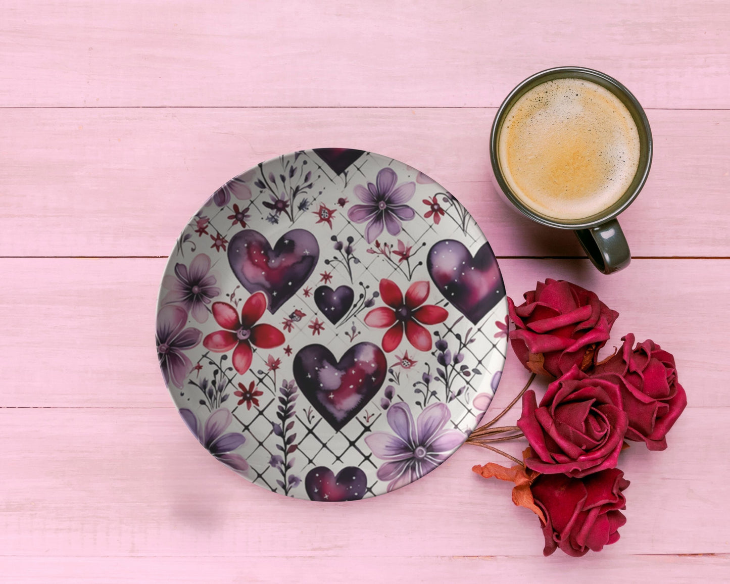 Thermosaf Polymer Plastic Dinner Plates Valentine Plates