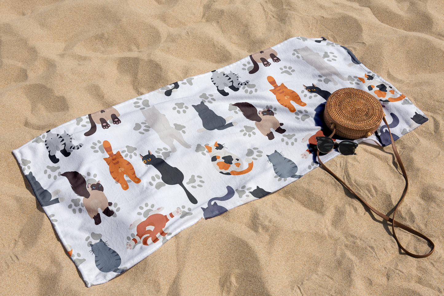Funny Cat Beach Towel Gifts For Cat Lovers