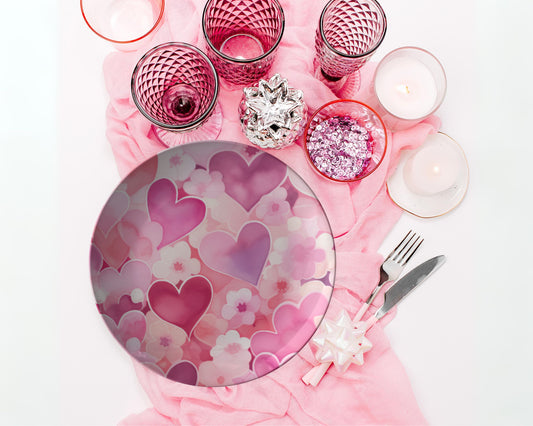 Thermosaf Polymer Plastic Dinner Plates Valentine Plates