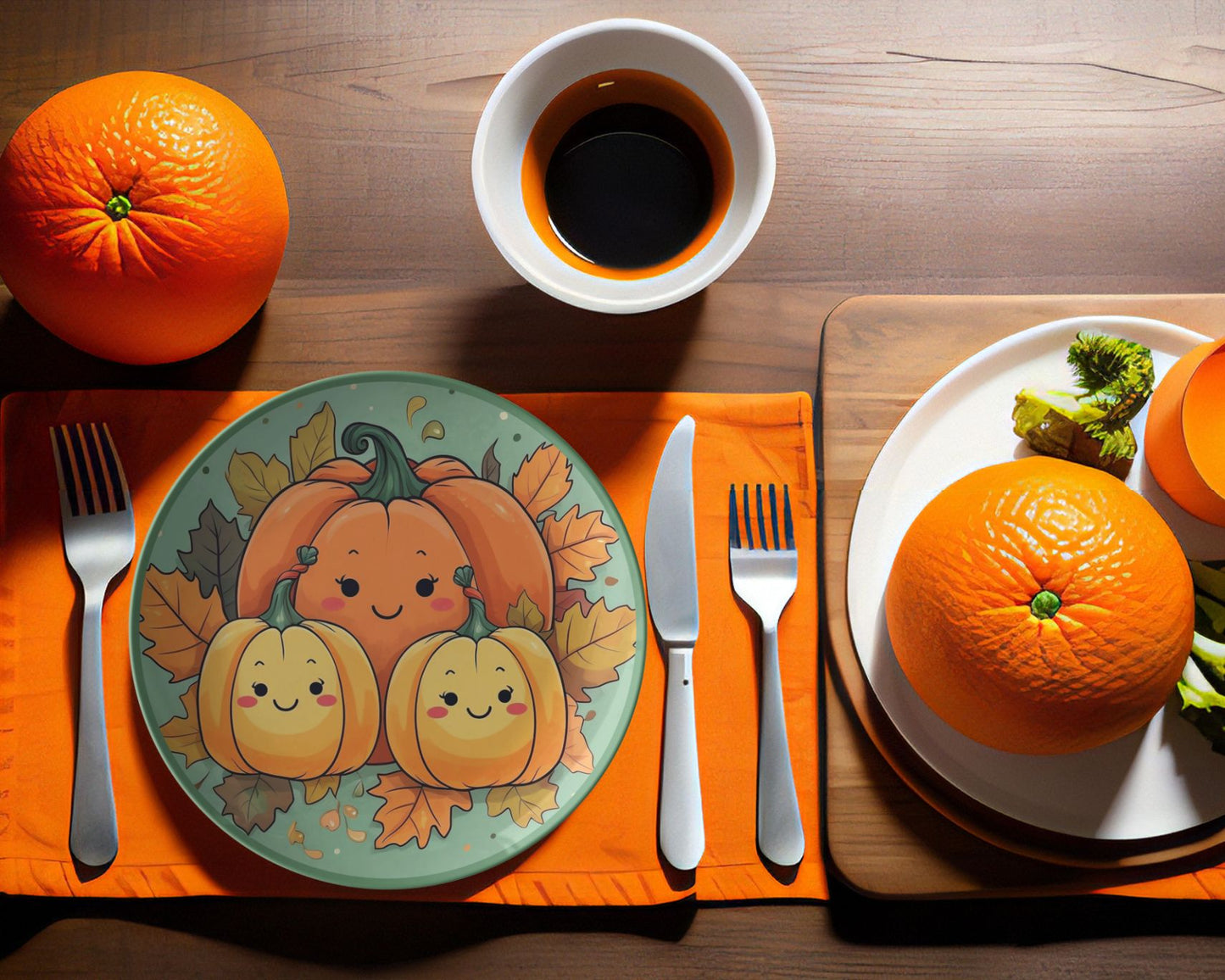 Thermosaf Polymer Plastic Pumpkin Plates Thanksgiving Plate For Kids