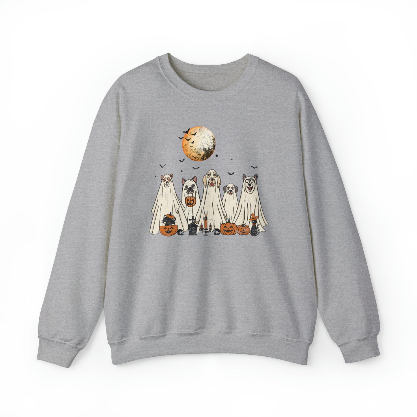 Halloween Cat and Ghost Dog Sweatshirt