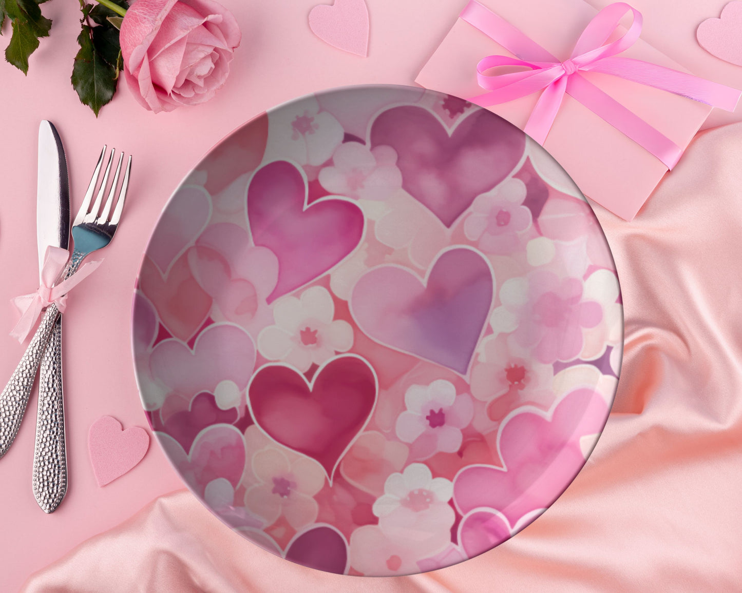 Thermosaf Polymer Plastic Dinner Plates Valentine Plates