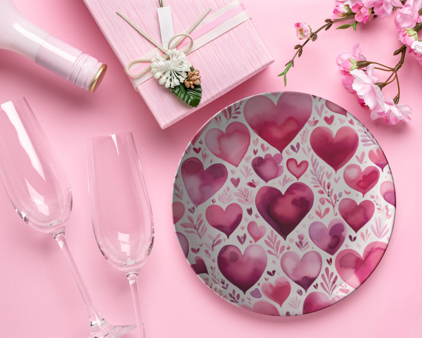 Thermosaf Polymer Plastic Dinner Plates Valentine Plates
