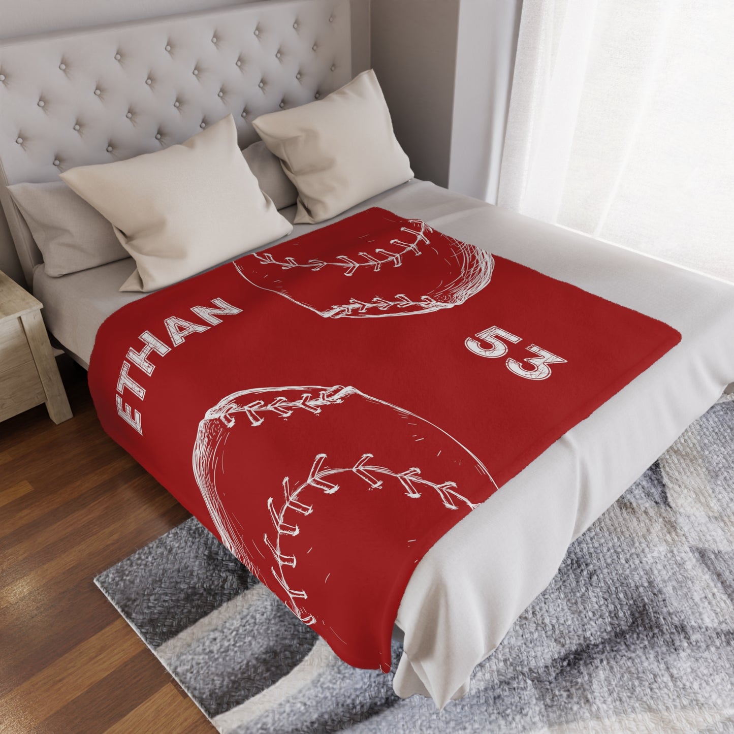 Custom Baseball Blanket With Name Personalized Baseball Gift