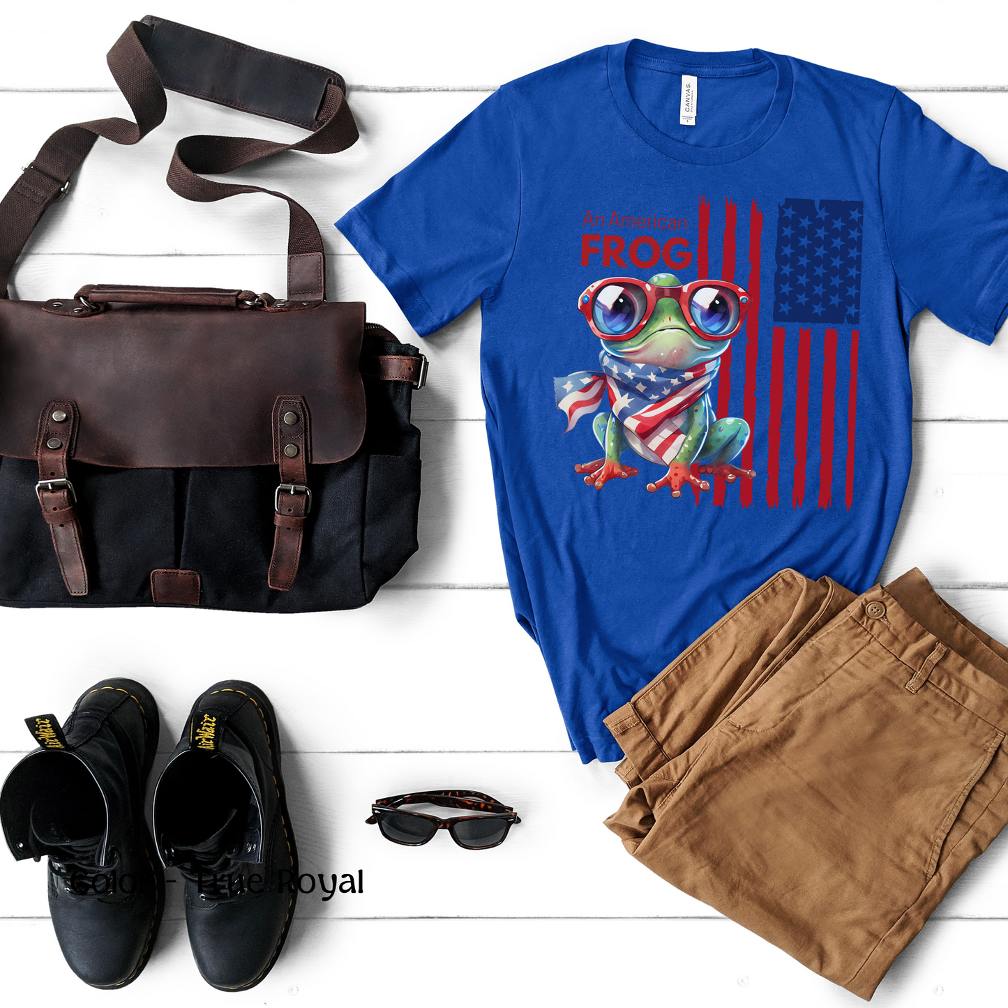 Men’s Patriotic Shirt Funny Fourth of July Shirt Frog Shirt for Independence Day Witty American Flag Shirt July 4th Gift for Him