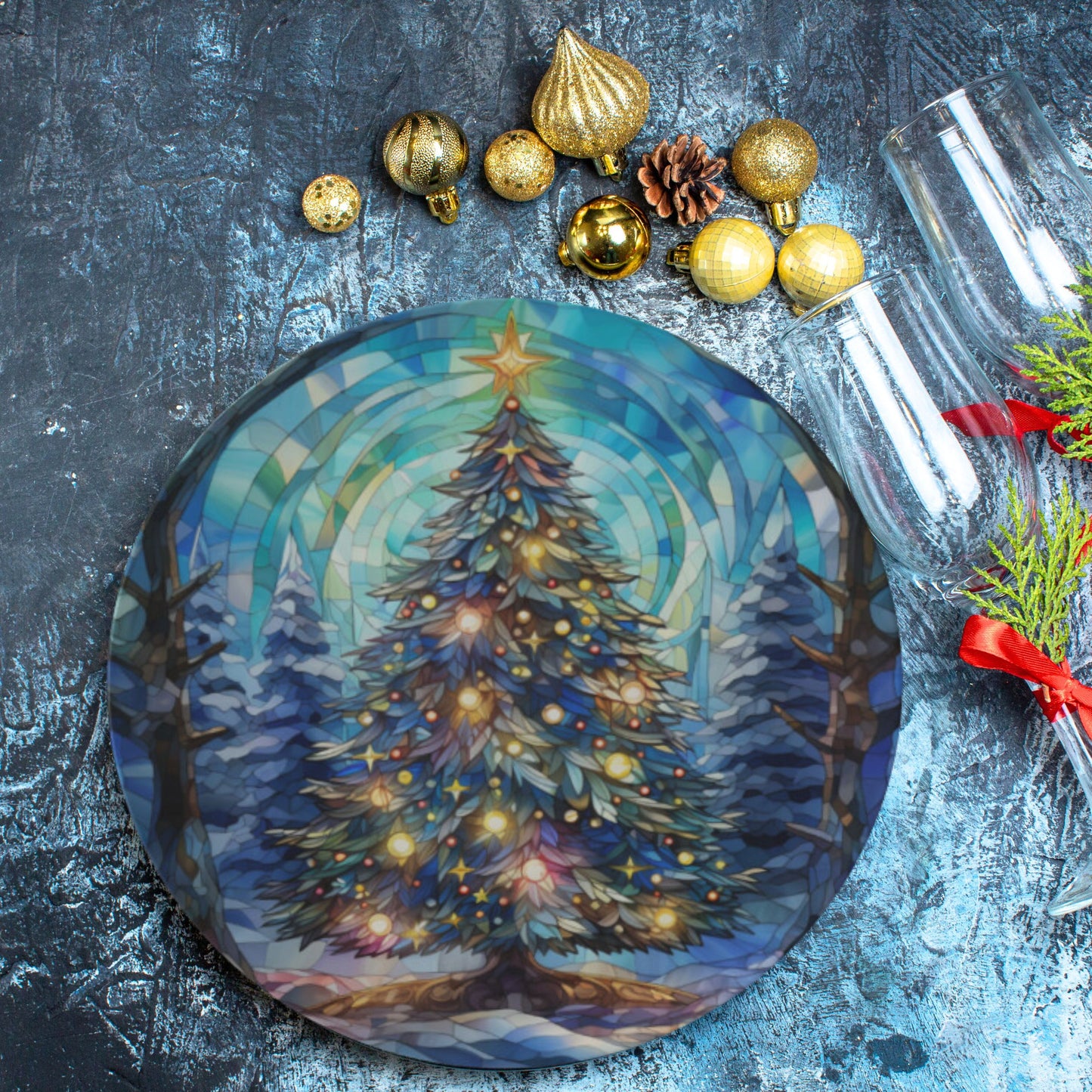 Bone China Christmas Tree Plate