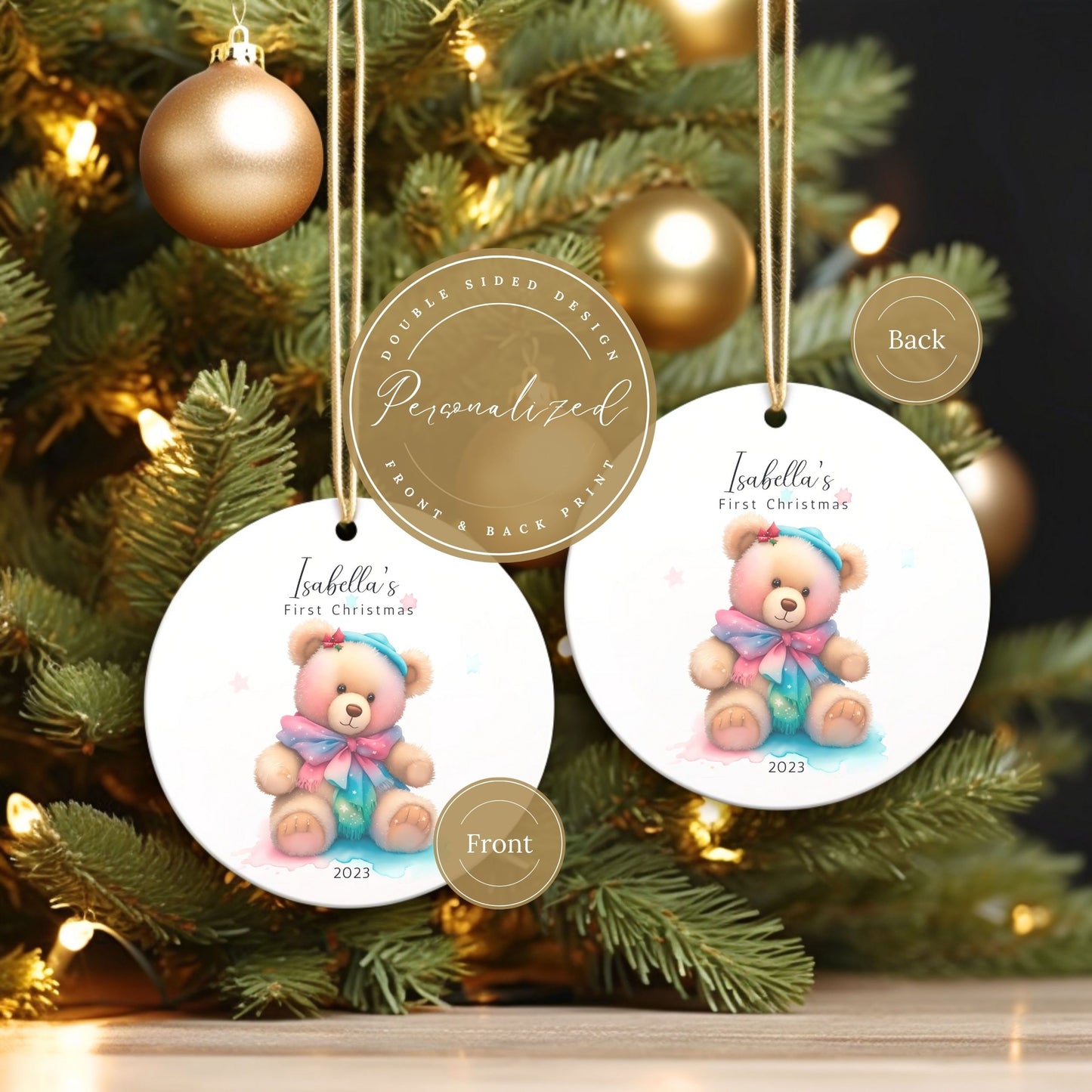 Baby First Christmas Ornament Personalized