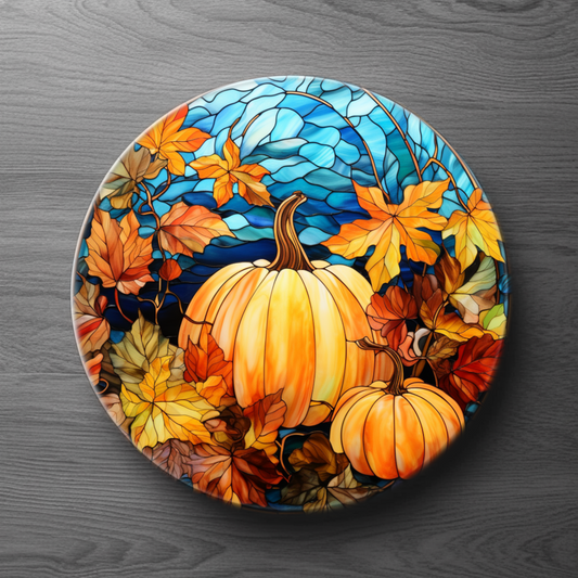 Bone China Pumpkin Plates Blue Fall Decor