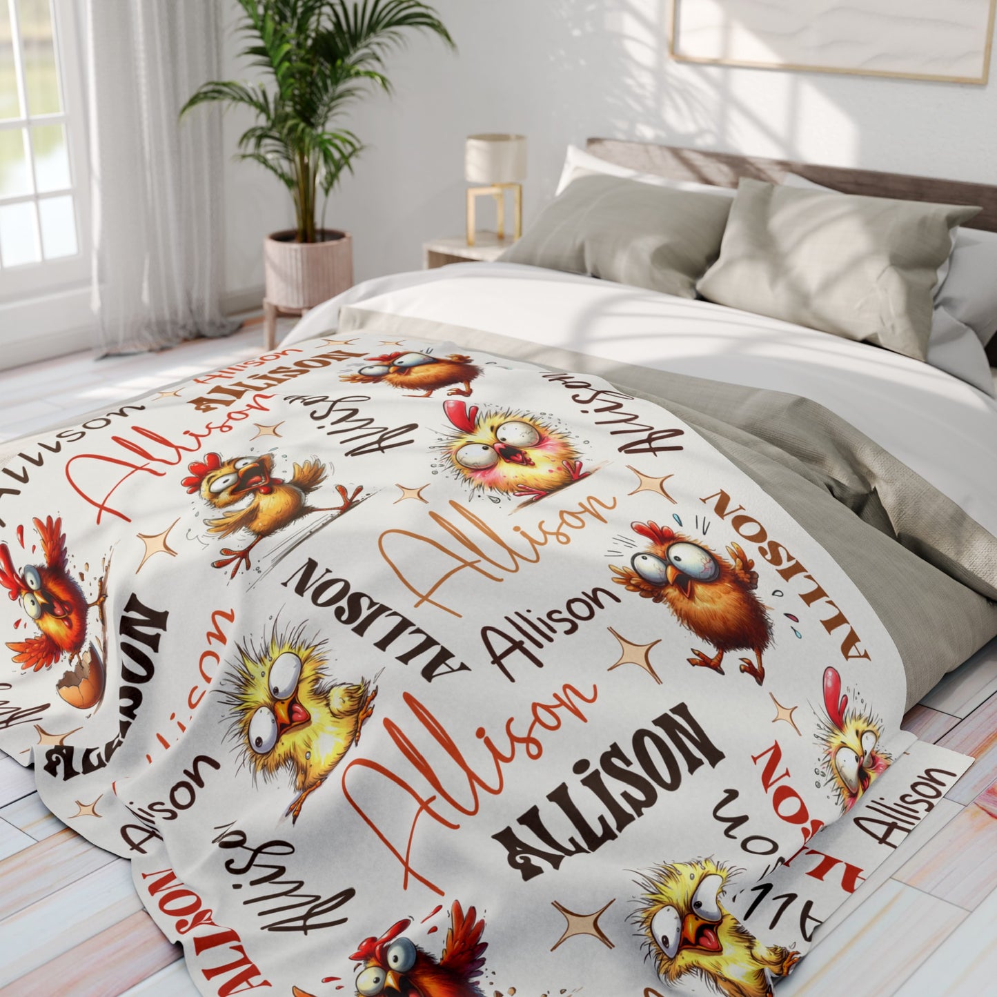 Funny Chicken Blanket Personalized Chicken Gift