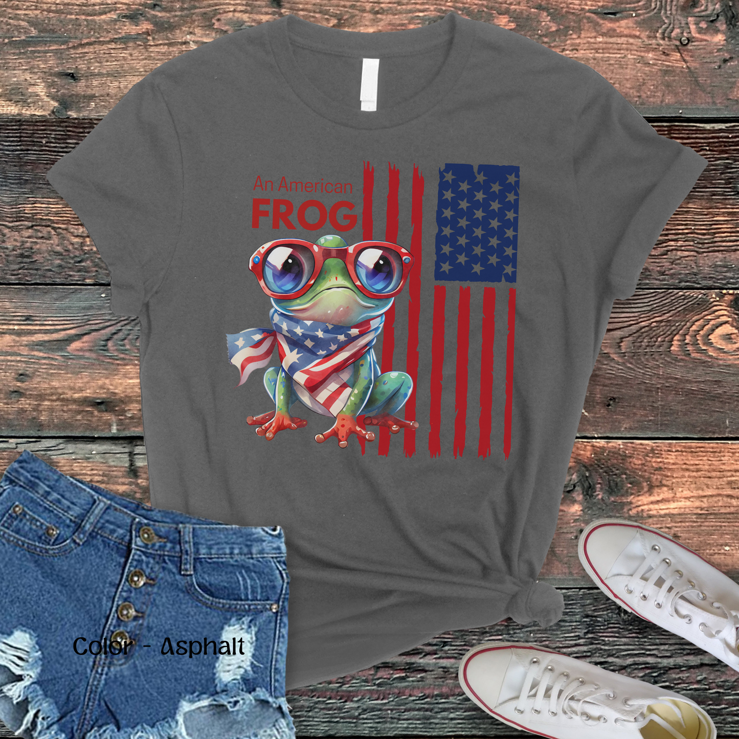 Women’s Patriotic Shirt Funny Fourth of July Shirt Frog Shirt for Independence Day Witty American Flag Shirt July 4th Gift for Her