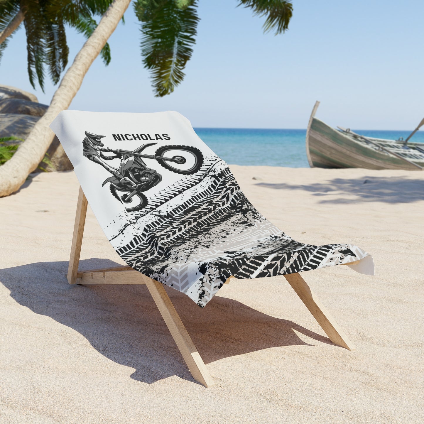 Dirtbike Beach Towel Personalized Motorcross Gift