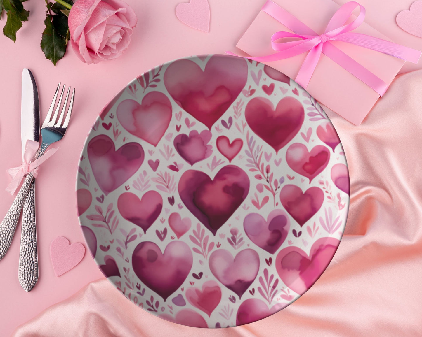Thermosaf Polymer Plastic Dinner Plates Valentine Plates