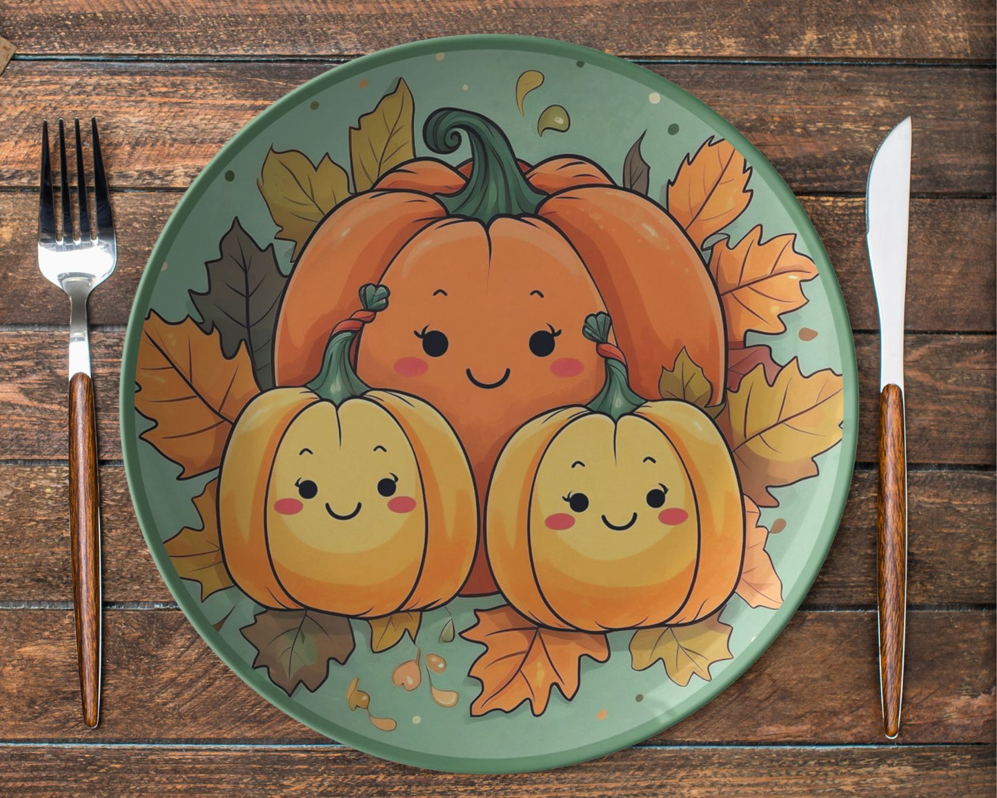 Thermosaf Polymer Plastic Pumpkin Plates Thanksgiving Plate For Kids
