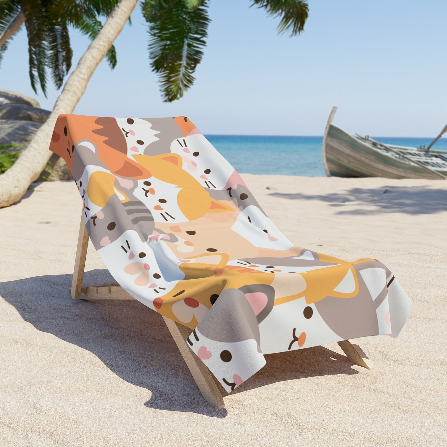 Cute Cat Beach Towel Gifts For Cat Lovers
