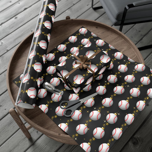 Christmas Baseball Wrapping Paper