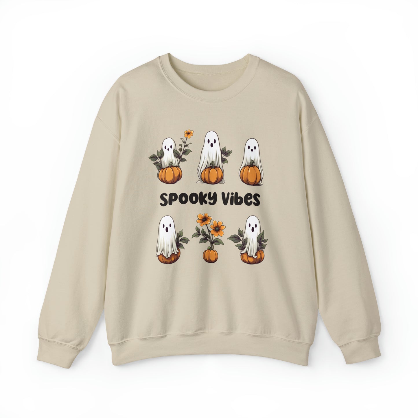 Retro Floral Ghost Sweatshirt Spooky Vibes Sweatshirt