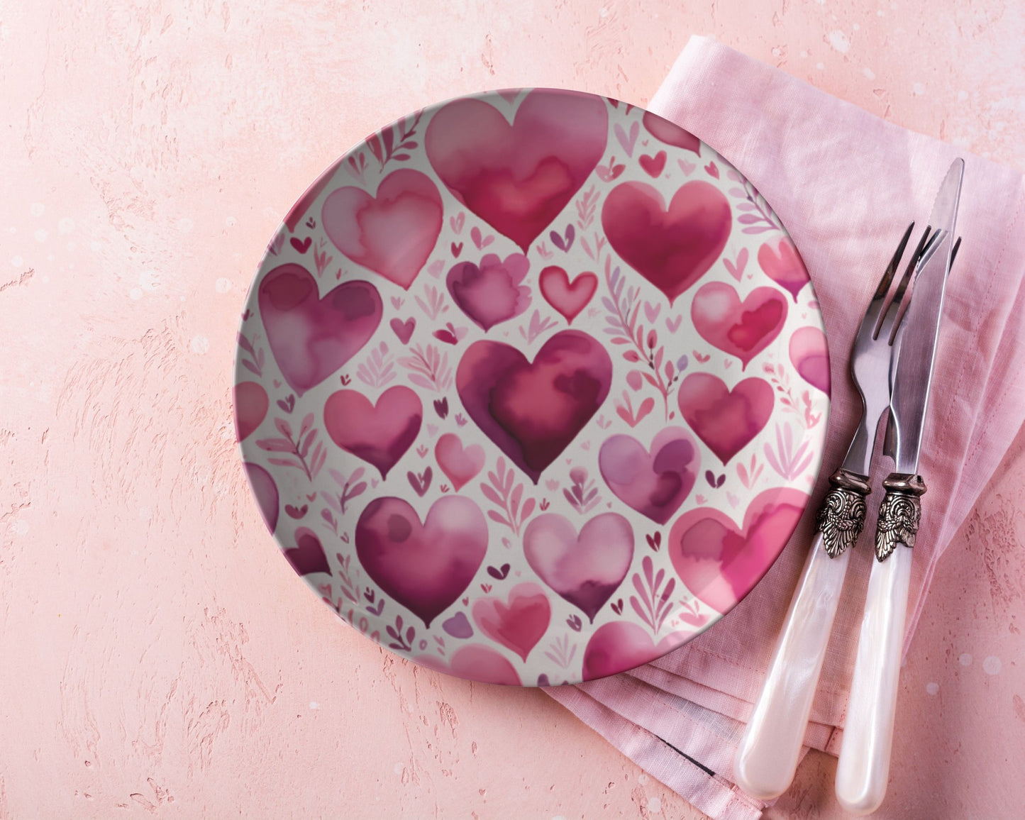 Thermosaf Polymer Plastic Dinner Plates Valentine Plates