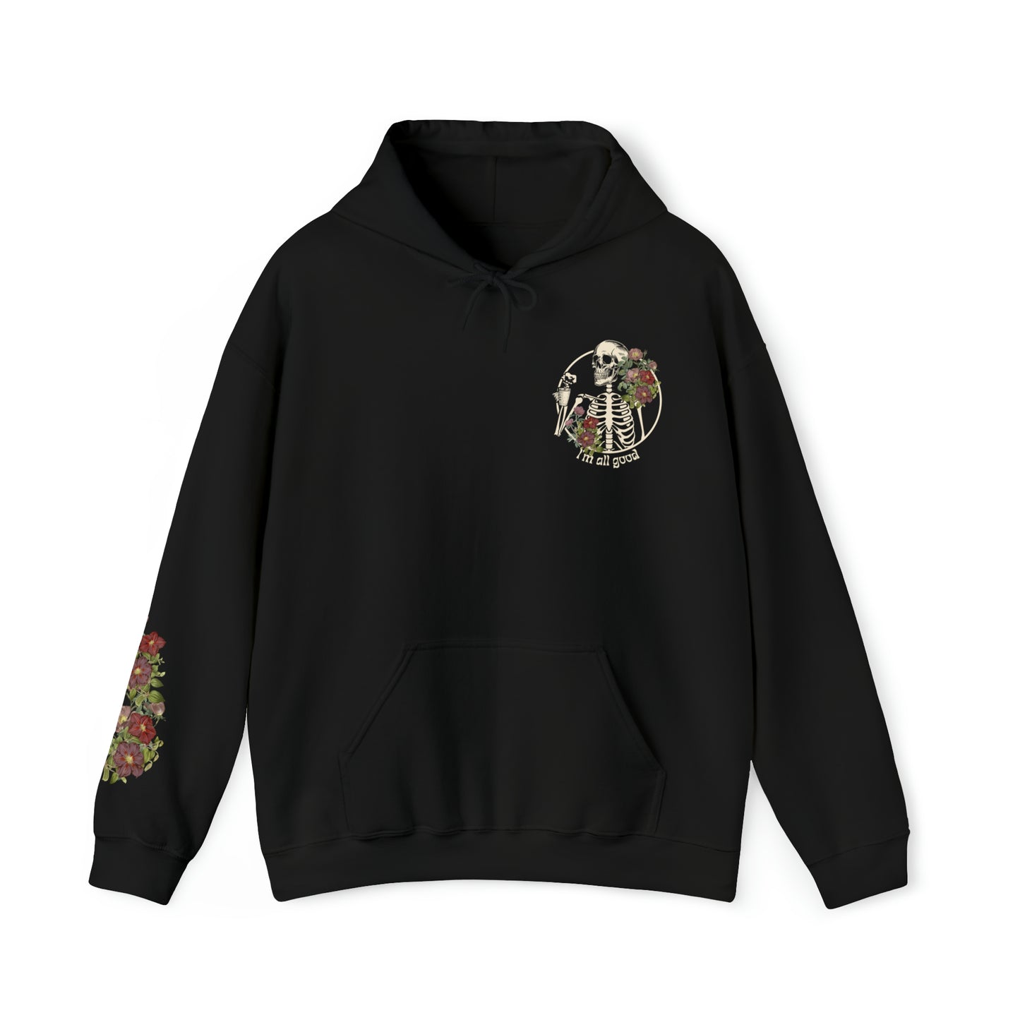 Floral Skeleton Hooded Sweatshirt