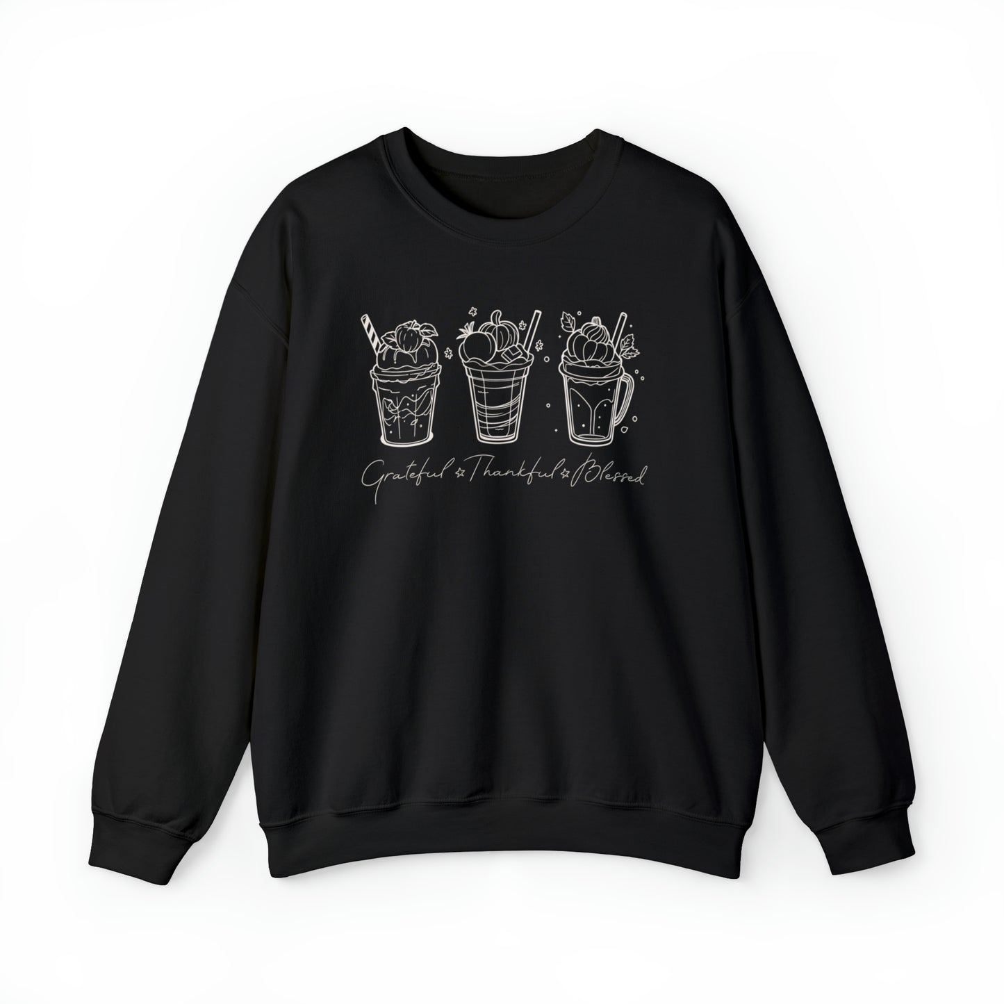 Inspirational Pumpkin Spice Sweatshirt, Thankful Grateful Blessed Sweatshirt Pumpkin Spice Latte Sweatshirt Fall Coffee Lover Sweatshirt