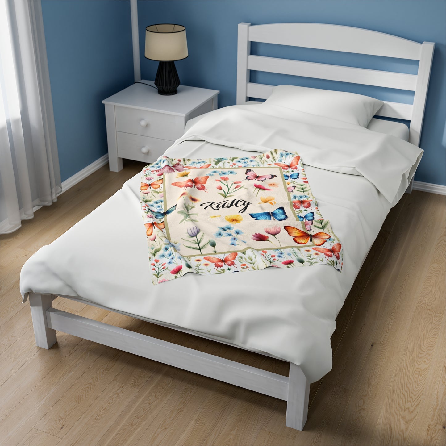 Personalized Butterfly Baby Blanket With Name