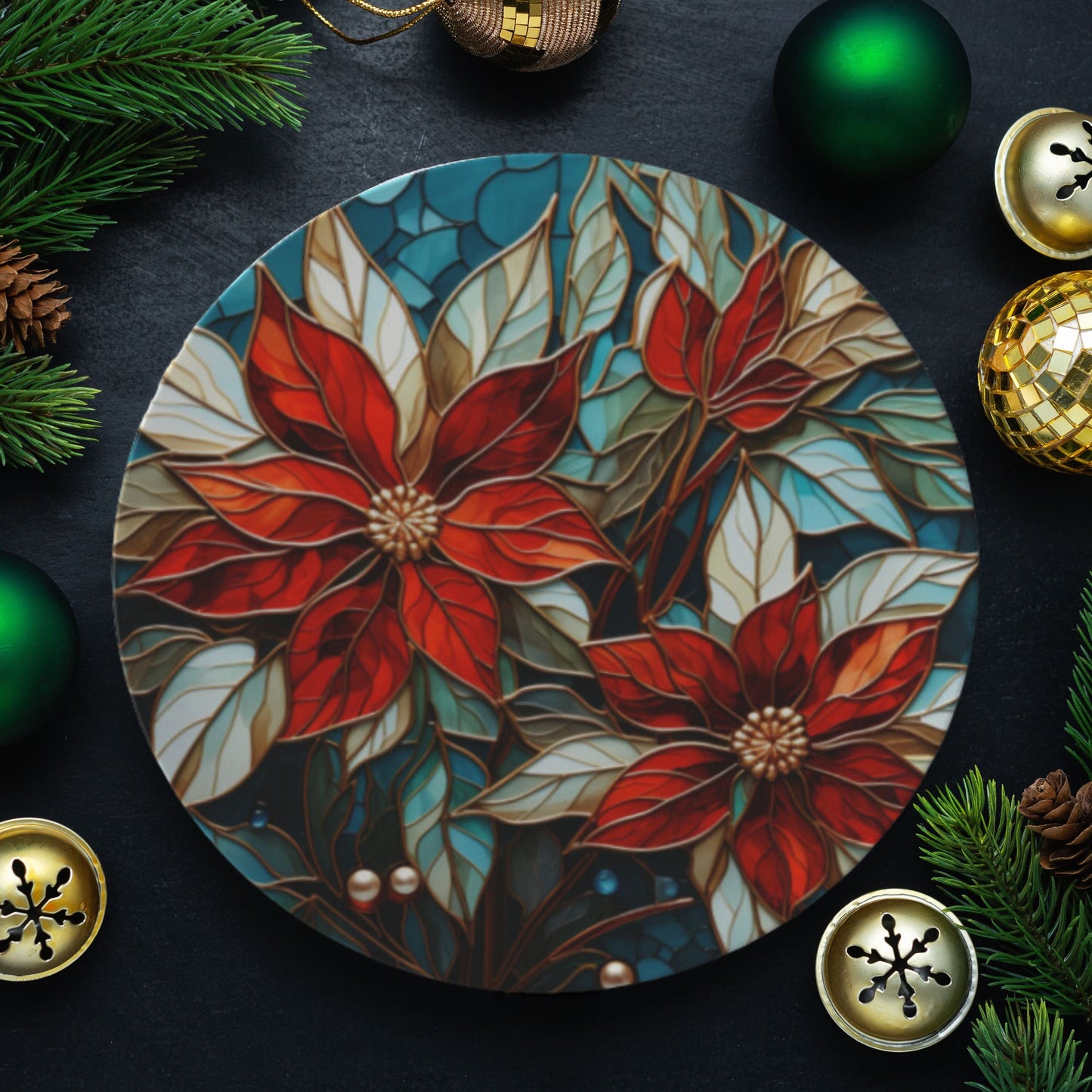 Poinsettia Bone China Plate