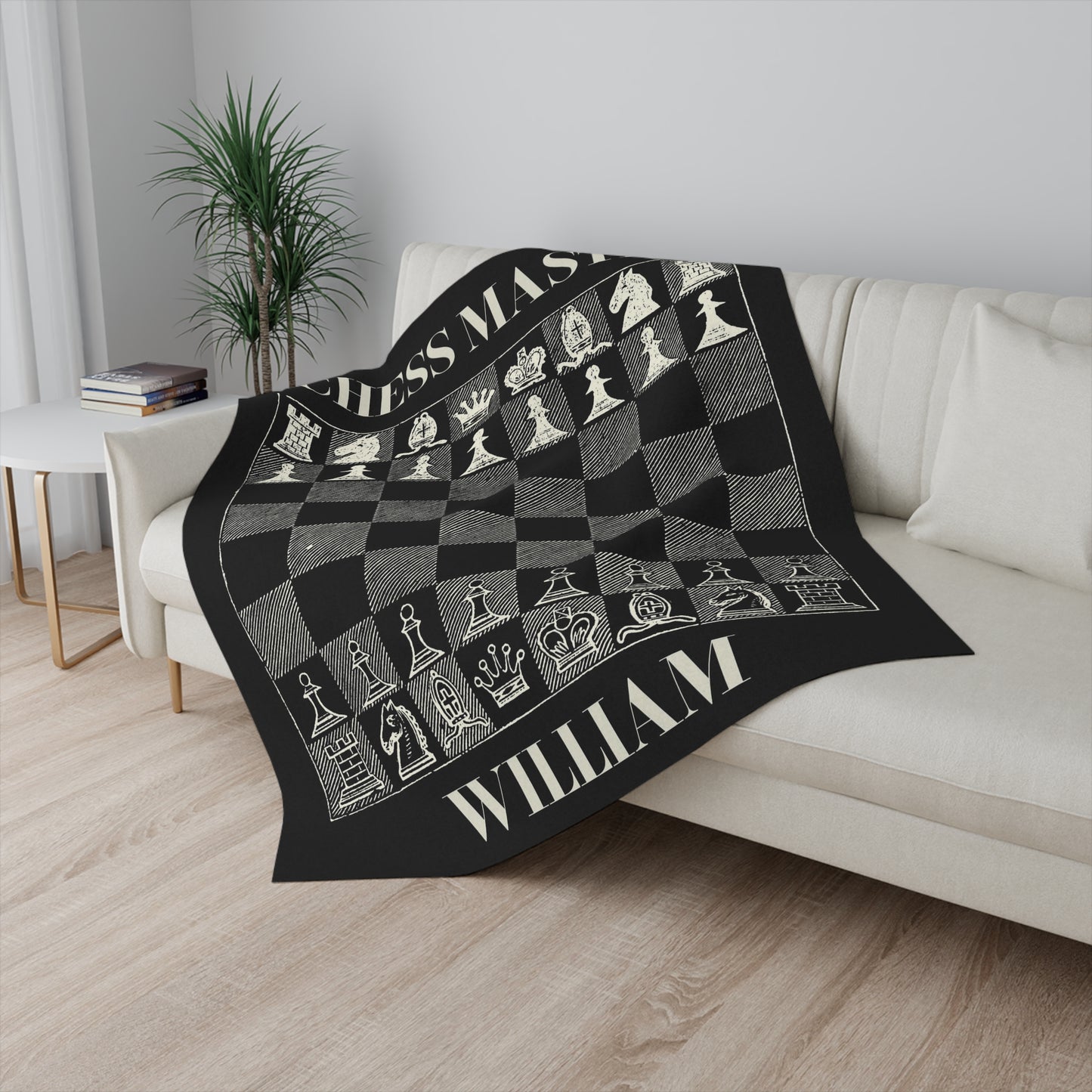 Personalized Chess Board Blanket Chess Player Gift