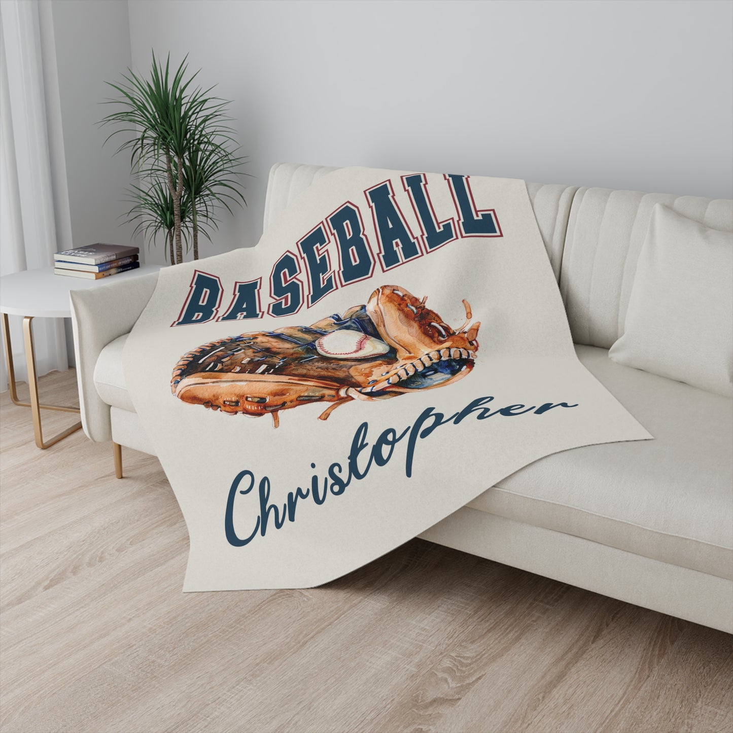 Custom Baseball Blanket With Name Personalized Baseball Gift