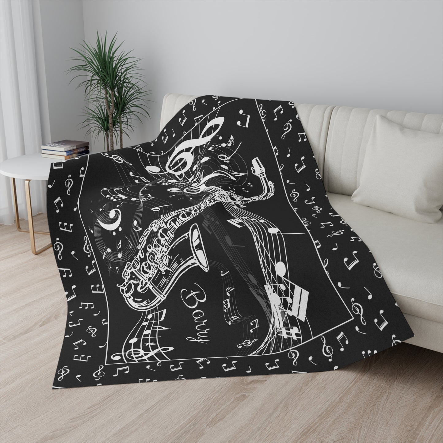 Personalized Saxophone Blanket Custom Blanket Jazz Gift