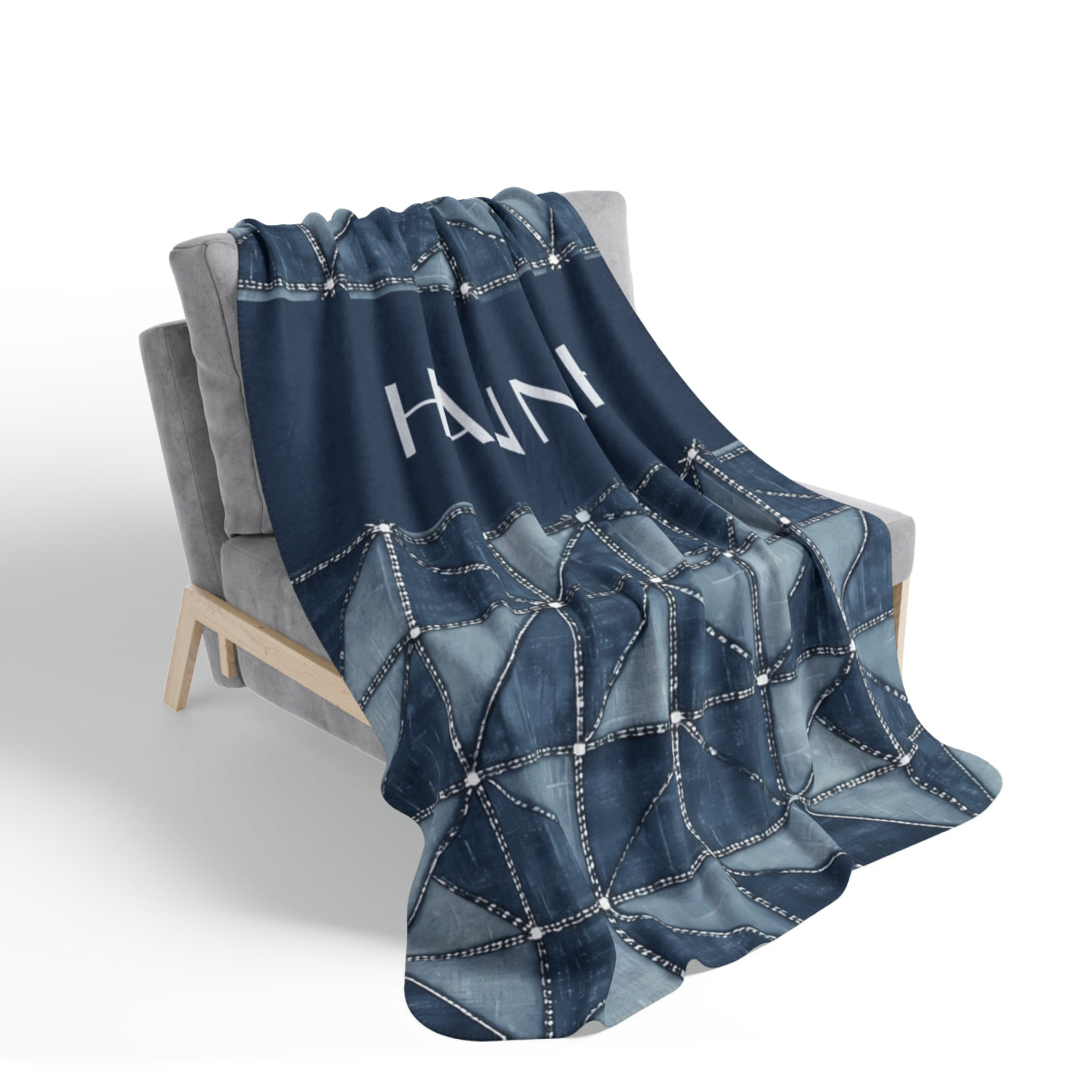 Personalized Plush Blanket Denim Decor
