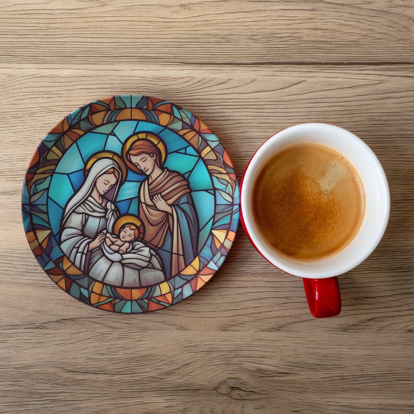 Christmas Nativity Scene Thermosaf Polymer Plastic Dinner Plate