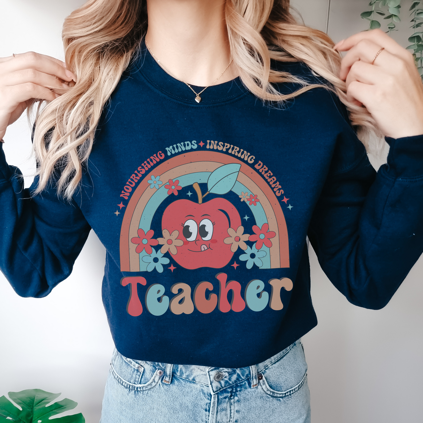 Retro Teacher Crewneck Sweatshirt Back to School Shirt For Teachers Gift For Teacher Educator Sweatshirts Pre K Teacher Shirts Gift For Her