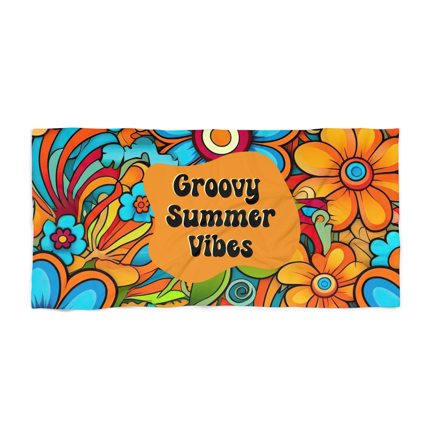 Flower Beach Towel Floral Gift for Her Retro Summer Towel Beach Lover Gift Pool Towel Summer Vacation Towel Large Beach Towel