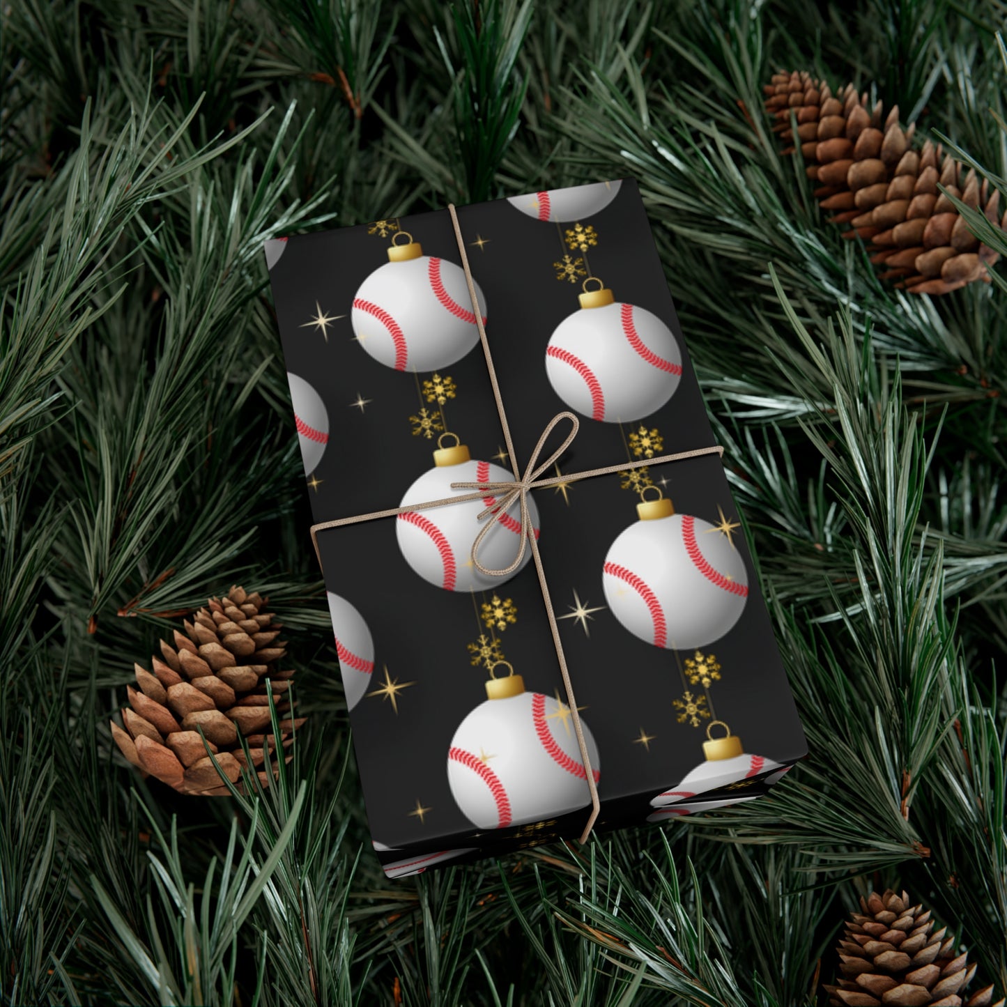 Christmas Baseball Wrapping Paper