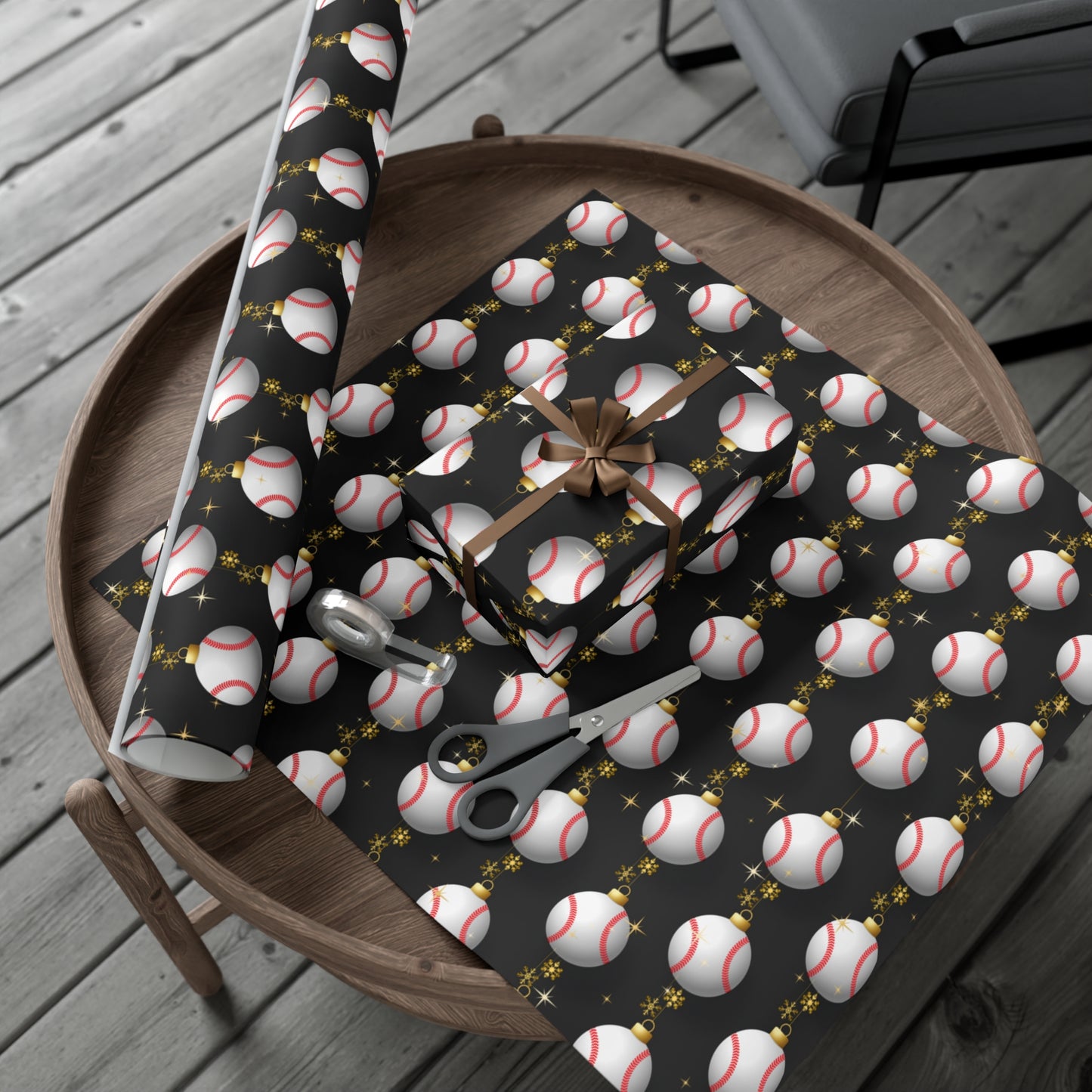 Christmas Baseball Wrapping Paper