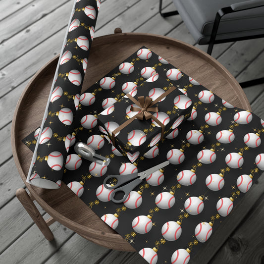 Christmas Baseball Wrapping Paper