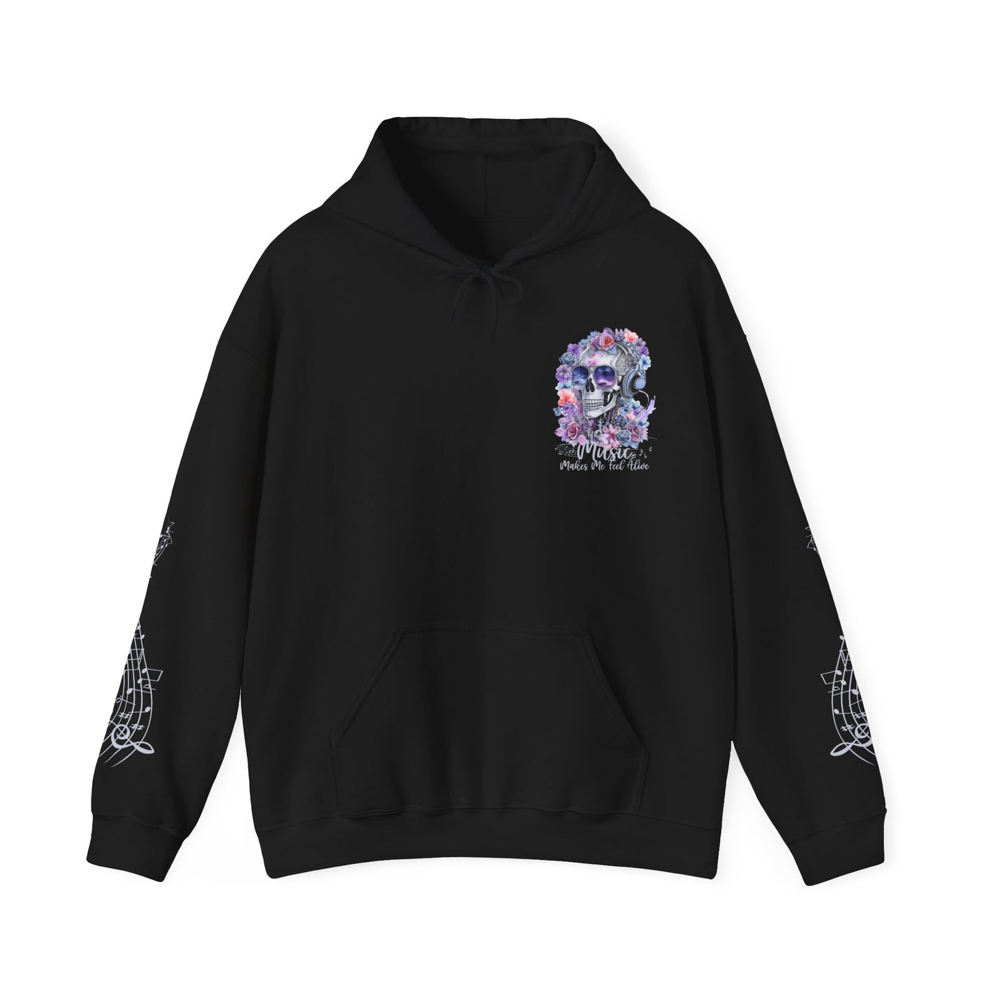 Floral Skeleton Hooded Sweatshirt Music Hoodie