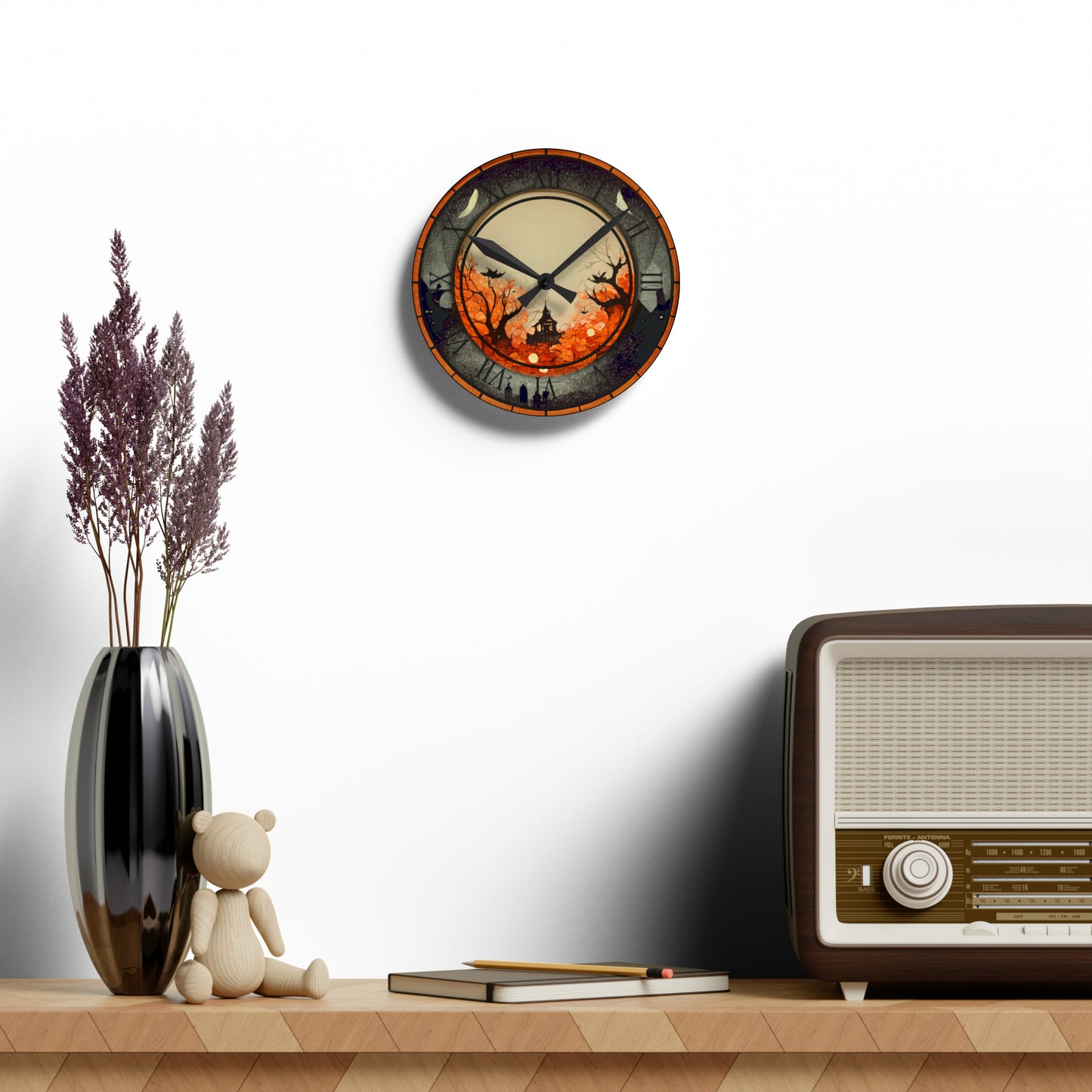 Spooky Halloween Hanging Wall Clock Haunted House Décor, Unique Wall Clock Halloween Gift Ideas Scary Halloween Home Decor