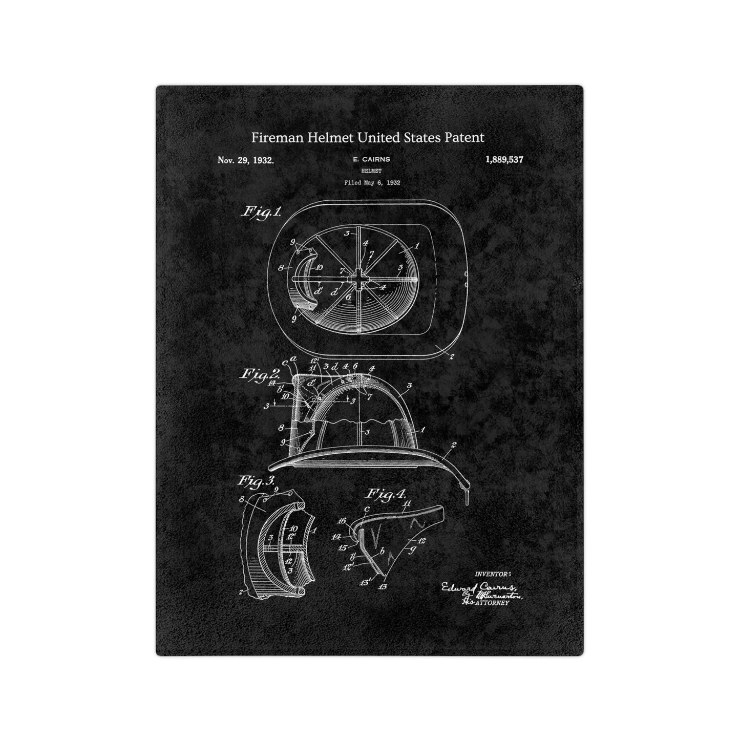 Fireman Helmet United States Patent Blanket