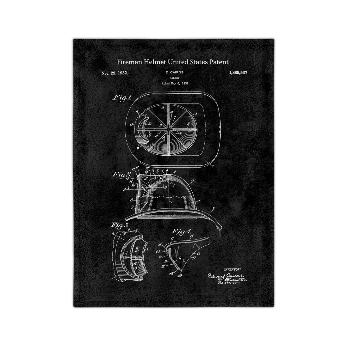 Fireman Helmet United States Patent Blanket