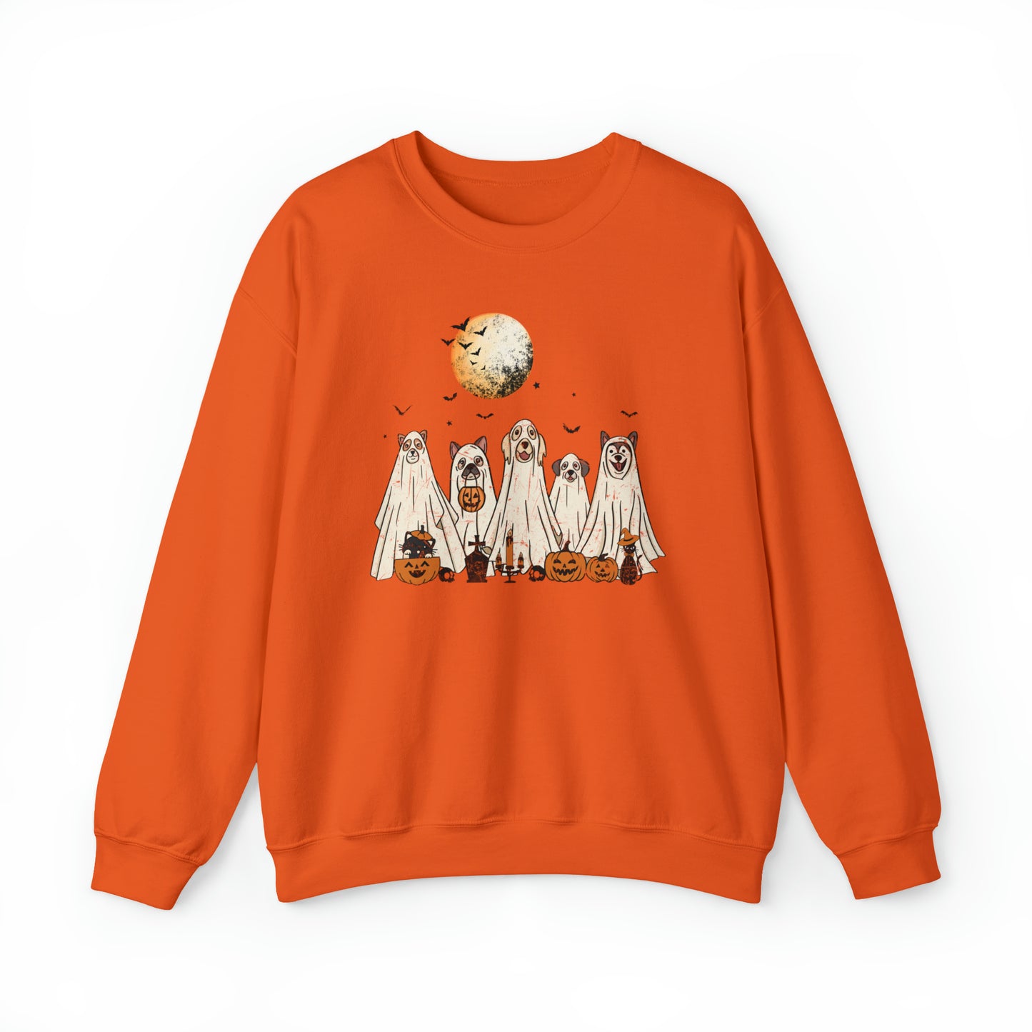 Halloween Cat and Ghost Dog Sweatshirt