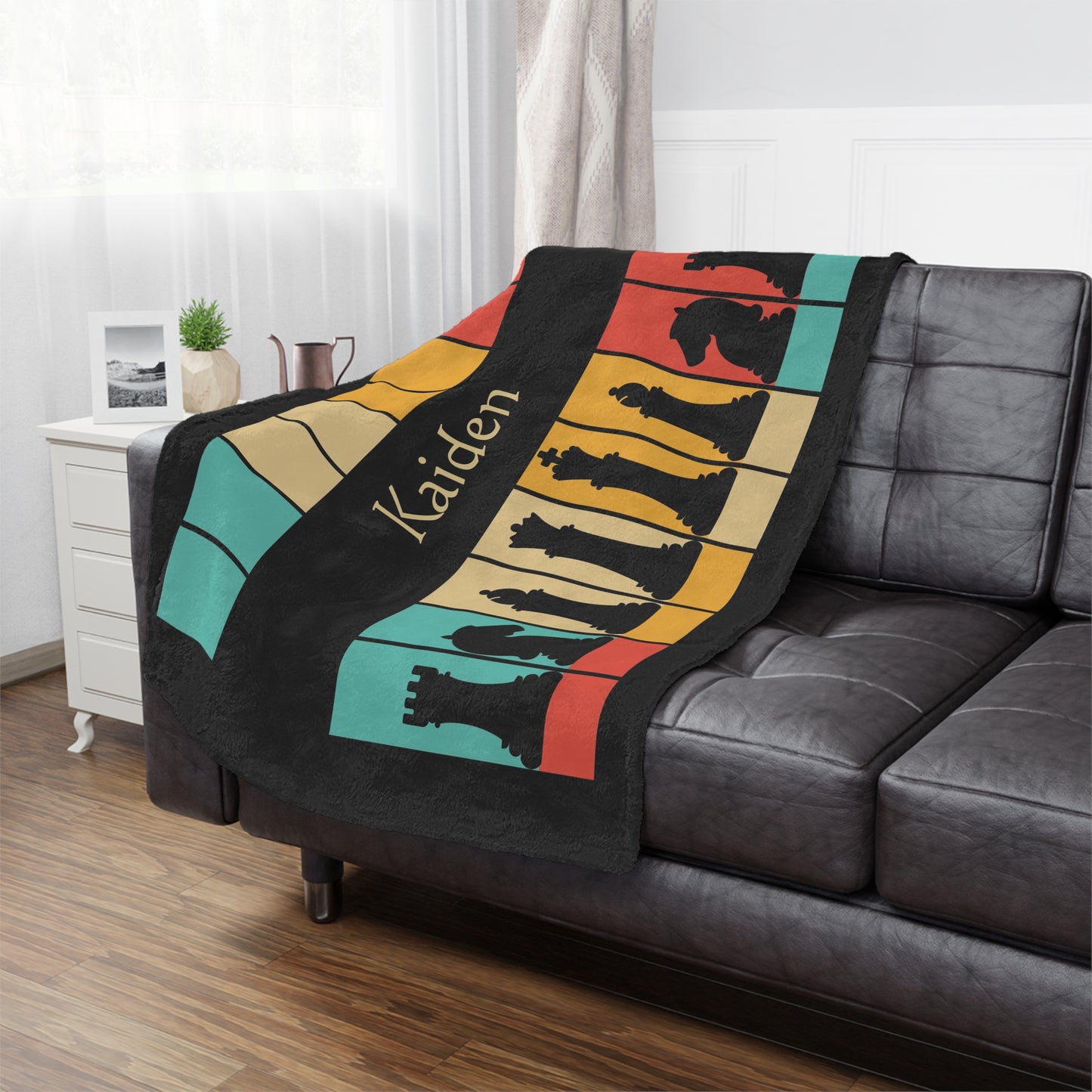 Personalized Retro Chess Blanket