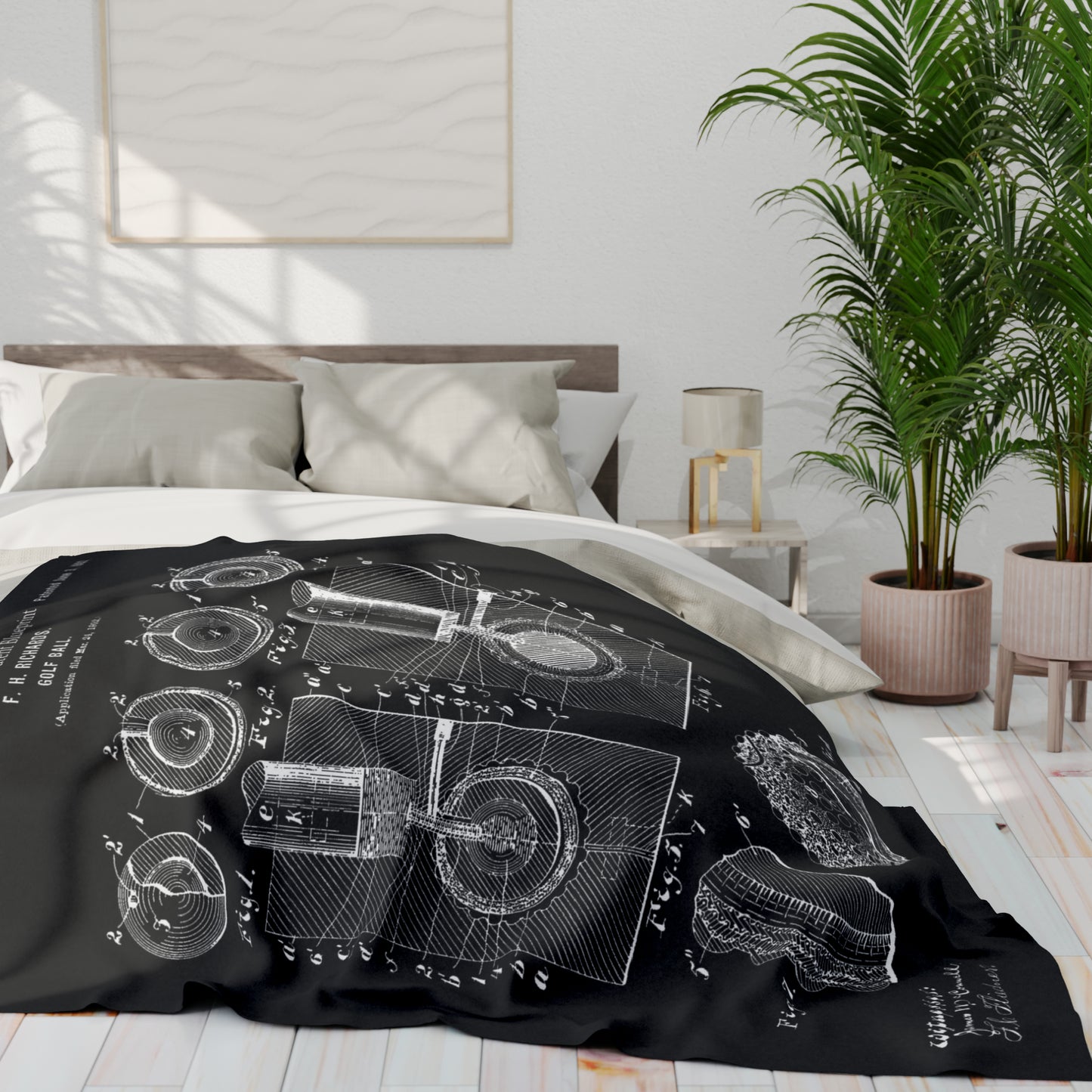 Golf Ball Patent Blanket Gift for Golfer